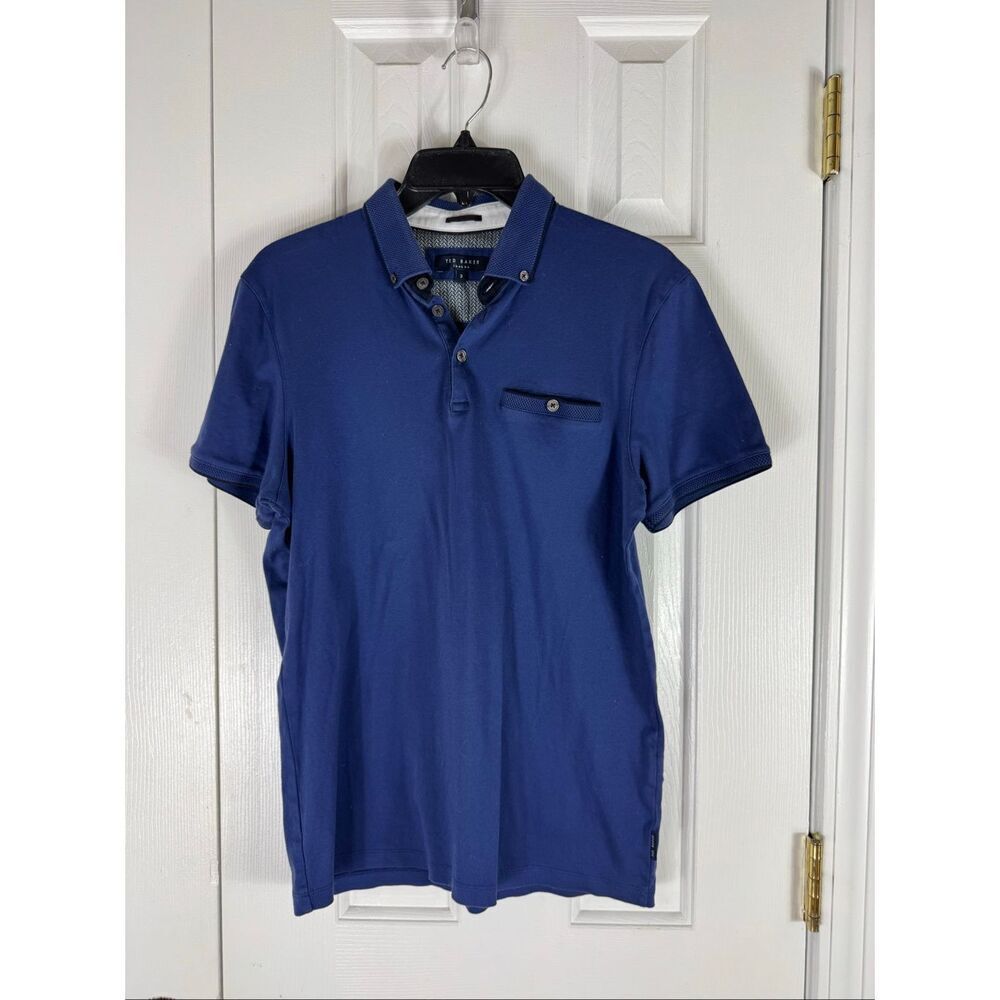 Ted Baker Mens Navy Polo Shirt Size 3 US M